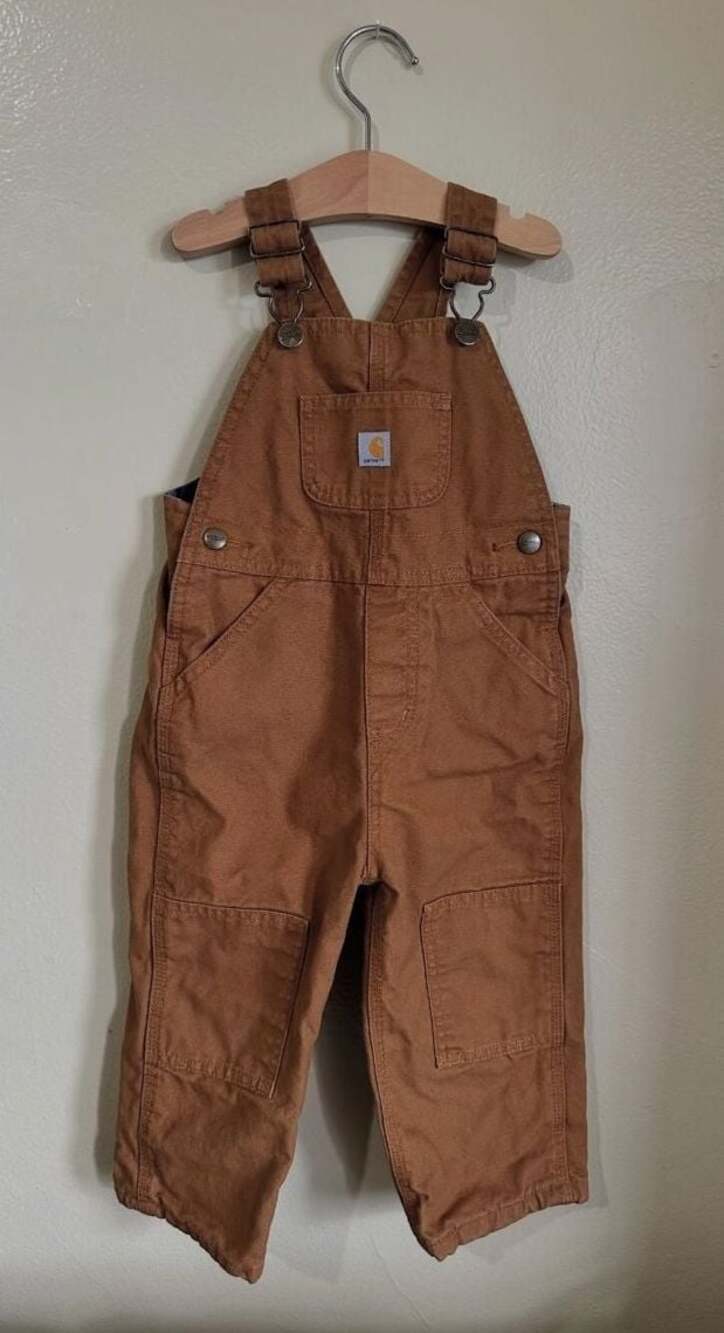 Carhartt Kids' Canvas Bib Overalls Size 2T Brown